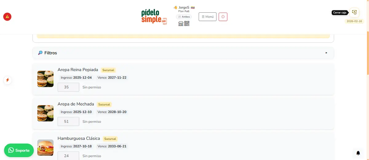 Inventario: control y alertas